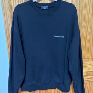 Balenciaga Men's Classic Black Crewneck Sweater